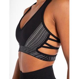 Soutien-gorge d'entraînement personnalisé, uni, respirant, sans armatures, en dentelle, en Spandex/Nylon, avec bonnets, idéal pour l'été et la gym, vente en gros OEM, le plus vendu - Product Image 5