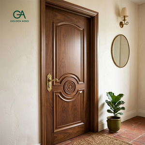 Puerta Interior de Madera Maciza Europea con Panel Elevado y Centro Ornamental para Casas de Lujo, Calidad de Exportación GA-33S - Product Image 1