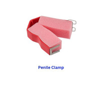 Pince pénienne en mousse rouge, instrument chirurgical manuel, classe I, usage médical, HAGNOSMED ENTERPRISES, 11 cm, certifié ISO 9001:2015