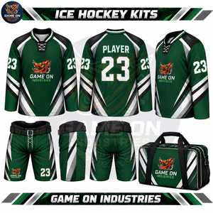 Tenue de hockey sur glace personnalisée avec couleurs contrastées, kit d'équipe professionnel, vêtements de sport avec sacs de transport, prix de gros - Product Image 3