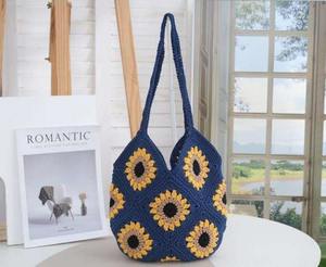 Bolso de mano de algodón tejido a crochet para mujer, ligero, estilo casual, para uso diario, venta al por mayor - Product Image 4