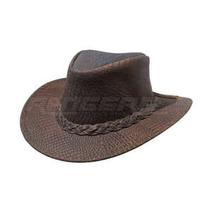 Mens Cowboy <b>Hat</b> Brown Crocodile Embossed Leather <b>Western</b> <b>Hat</b> Adult Size Outdoor Casual Wholesale Outdoor <b>Hat</b> - Product Image 1