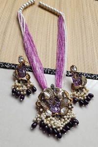 Juego de Joyería Nupcial de Perlas, Collar y Aretes con Cristales y Pedrería Chapados en Oro para Bodas y Fiestas - Product Image 6