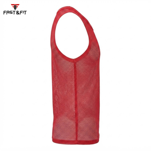 Prix d'usine Débardeurs de sport respirants sans manches en maille tricotée pour hommes, Gilets transparents - Product Image 3