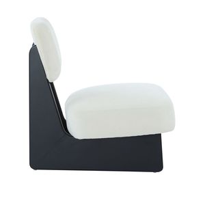 Juego de 2 chaise longues modernas de color beige, estilo minimalista, con base de madera resistente, acabado en negro y tapicería de poliéster - Product Image 4