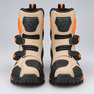 Bottes de moto courtes, chaussures de course professionnelles avec protection renforcée du talon et des orteils, semelle flexible et ajustement sécurisé pour les aventures sur route - Product Image 1
