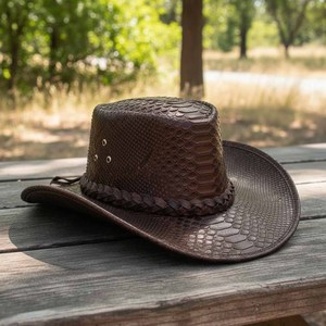 Sombrero de Vaquero para Hombre, Bordado Artesanal, Ajustable, para las Cuatro Estaciones, Unisex, para Viajes, Pesca, Aventuras al Aire Libre, Cuero de Primera Calidad - Product Image 5
