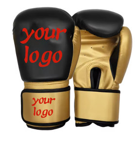 Gants de boxe rouges en PU, gants d'entraînement à doigts entiers avec fermeture Velcro pour adultes, unisexe - Product Image 1