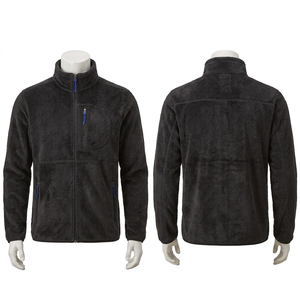 Heavyweight 340 GSM Polar Fleece Workwear <b>Jacket</b> Black Soft Thermal Fabric Custom Print Embroidery <b>Winter</b> Hiking Camping - Product Image 1