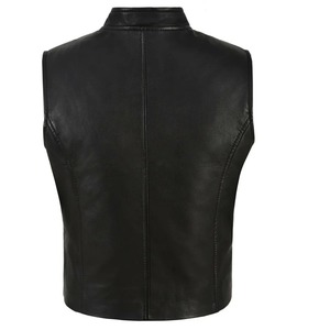 เสื้อกั๊กหนังแท้สไตล์พังก์สำหรับผู้หญิงแบบกระดุมสองแถว - Product Image 2