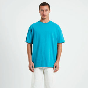 T-shirt sur mesure vintage coupe ample pour homme, épaules tombantes, court, style streetwear oversize, sans couture, manches courtes - Product Image 1