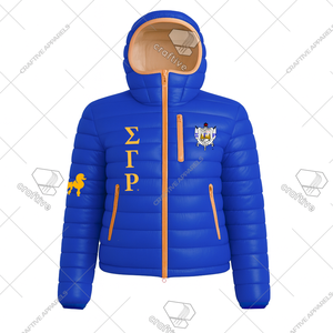 Veste matelassée à capuche Sigma Gamma Rho prête à être expédiée, veste matelassée de haute qualité, veste universitaire matelassée pour femmes - Product Image 1