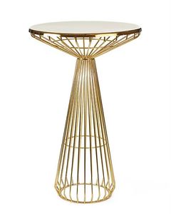 Table de bar moderne avec base en métal, table haute à plateau rond pour café, restaurant et bar, utilisation intérieure et extérieure - Product Image 1