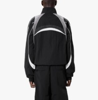 Ensemble survêtement homme coupe-vent en nylon réfléchissant, style streetwear, veste et pantalon zippés deux pièces