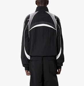 <b>Men's</b> Reflective Nylon Windbreaker Tracksuit Streetwear Zip Up Two Piece <b>Jacket</b> Pants Set - Product Image 5