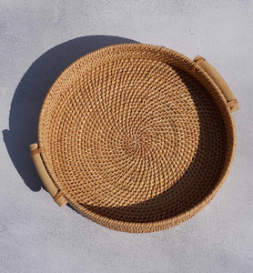 Handicraft <b>Wicker</b> Flower Floating Tray Wholesale Round Serving Tray Best Breakfast Table Organizer Accent At Good Price - Product Image 6