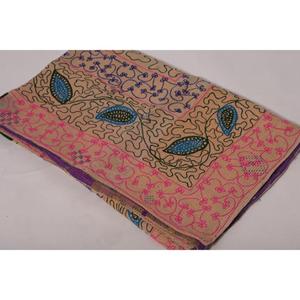 Handmade Vintage Cotton Kantha Suzani <b>Quilt</b> Floral Embroidery Boho Indian Eco-Friendly Washable All-Season Bedspread <b>Throw</b> - Product Image 6