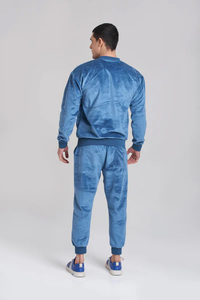 High Quality Vintage Streetwear Custom LOGO Stacked Tracksuit Men Stacked Pants With Zipper <b>Jacket</b> Set For Men / Women - Product Image 4