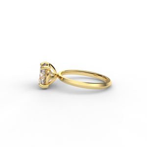 Anillo de Compromiso Solitario de Oro Rosa/Amarillo/Blanco de 9K con Diamante Cultivado en Laboratorio, Certificado IGI, Chapado en Rodio, Estilo Clásico - Product Image 3