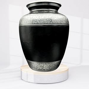 Urna para Cenizas de Adultos de Alta Calidad, Grabada a Mano, Estilo Americano, Níquel Blanco y Esmalte, Capacidad de 200 Pulgadas Cúbicas - Product Image 3