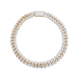 Collar de Cadena Cubana Iced Out para Hombre, Bicolor, Estilo Hip Hop, Cadena Cubana con Diamantes, Joyería de Lujo para Raperos, Collar de Moda Urbana - Product Image 1