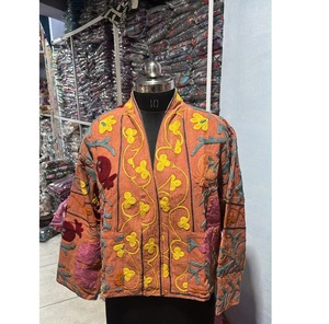 <b>Women</b> Ethnic Kantha Knitted <b>Jacket</b> Breathable Quick Dry Vintage Casual Outerwear for <b>Summer</b> Winter Spring Travel Outings - Product Image 2