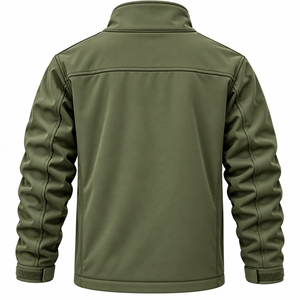 Custom Logo OEM Men’s Winter Fleece Bomber <b>Jacket</b> Stand Collar Zipper <b>Waterproof</b> Warm Tactical Outdoor Casual Workwear <b>Jacket</b> - Product Image 1
