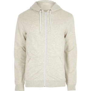 Sweat-shirt à capuche beige pour homme, coupe classique, en polaire, couleur unie, avec poche, style décontracté, pour l'automne - Product Image 5