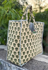 Sac rond matelassé en coton pour femme avec poignée tressée, sac à bandoulière décontracté en tissu doux - Product Image 3