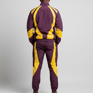 Ensemble de survêtement léger 2 pièces tendance en nylon 100 % avec veste à col montant zippée et pantalon de jogging, logo personnalisé imprimé – Meilleures ventes - Product Image 3