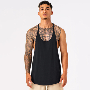 Camiseta sin Mangas de Alta Calidad para Hombre, 100% Algodón, Tejido de Punto, con Botones, para Fisicoculturismo, de Secado Rápido y Transpirable - Product Image 1