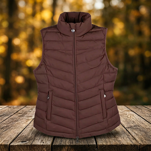 Gilet d'équitation matelassé unisexe Tough Tack marron à fermeture éclair, taille mi-haute, pour l'entraînement équestre - Product Image 4