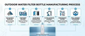 Bouteille filtrante à eau portable qui élimine les bactéries et les odeurs pour le camping, la randonnée et les voyages - Product Image 4