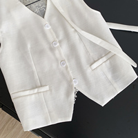 Blusas de Lino Elegantes sin Mangas con Cuello en V para Mujer, Camisas Sólidas, Tops Elegantes para Dama, Ropa al por Mayor