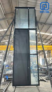 Porte d'entrée extérieure pivotante surdimensionnée en fer, design architectural moderne, avec insert en verre trempé, sur mesure de qualité supérieure pour villas et hôtels, modèle 2026 - Product Image 4