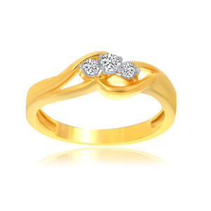 Bague Solitaire Eternal Trust pour Femme en Or Jaune avec Diamant Taille Ronde Brillante, Bijou de Fiançailles Classique à Trois Pierres - Product Image 1
