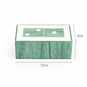 Colección de Dominó de Resina Verde de Alta Calidad con Bordes Lisos, Puntos Blancos Clásicos y Juego de Dominó Decorativo - Product Image 6