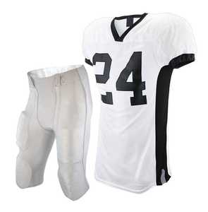 Uniforme de Fútbol Americano Personalizado con Logotipo, Transpirable, de Poliéster, Blanco y Negro, Ropa Deportiva para Hombre Adulto - Product Image 1