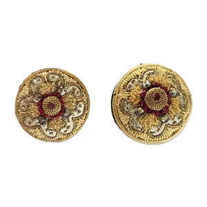 New Arrival Highest Selling Excellent Quality Beaded Bullion Hand Embroidered Fabric Buttons with French Knots for Sale