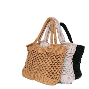 Bolsa de Playa de Paja Tejida a Mano de Primera Calidad para Mujer, Bolsas de Playa de Macramé, Directamente del Proveedor Indio - Product Image 1
