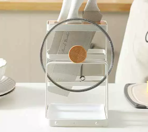 Étagère murale multifonctionnelle à double niveau, robuste et moderne, en acier inoxydable, pour organiser les ustensiles de cuisine - Product Image 2