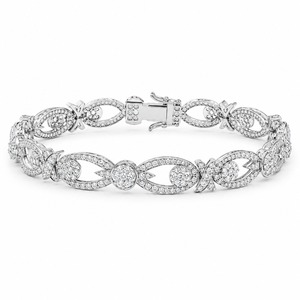 Pulsera de Diamantes en Oro Blanco de 18K con Cadena de Eslabones Infinitos y Diamantes Cultivados en Laboratorio, Pulsera de Lujo Personalizable - Product Image 6