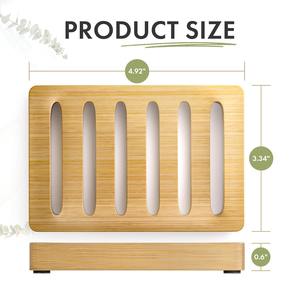 Jabonera de Bambú Moderna y Lujosa para Baño y Cocina con Drenaje de Agua, Ecológica, Duradera, Fácil de Limpiar, Accesorio para el Hogar - Product Image 3