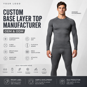 Camiseta de Compresión de Manga Larga para Hombre, Diseño de Cuello Alto, Forro Térmico de Felpa, Secado Rápido, Transpirable, OEM - Product Image 4