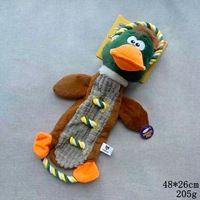 Jouets en peluche pour chiens OEM ODM avec corde tressée et couineur, jouets interactifs à mâcher pour animaux de compagnie, vente en gros d'usine, jouets de dentition pour chiens