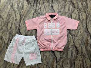 Lightweight <b>Waterproof</b> Unisex Custom Windbreaker Short <b>Set</b> 100% Quality Tracksuit with Zipper for Men Low Price OEM - Product Image 6
