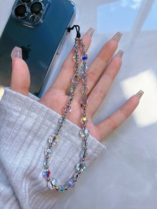 Cadena de Cristal Estrellado con Brillo Holográfico, Correa de Lujo con Efecto Rayo Lunar, Cuentas de Polvo Galáctico Reina de Hielo, Amuleto de Hada Disco y Amuleto de Diamante - Product Image 2