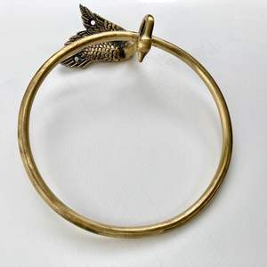 Circular Design <b>Towel</b> Holder for <b>Bathroom</b> Elegant Stylish Luxury High End <b>Towel</b> Holder Rack Brass Aluminum Stylish Organizer - Product Image 2