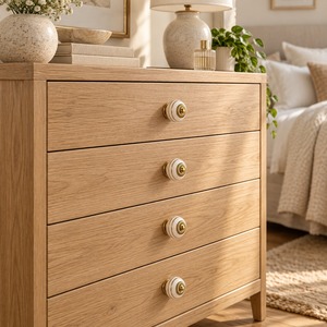 Poignée de tiroir décorative ronde en céramique or blanc ivoire de luxe SHUBHAM pour meubles - Product Image 3