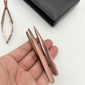 Ciseaux à sourcils en acier durable couleur or rose, à pointe inclinée et affûtée, pour la mise en forme des sourcils, outils cosmétiques - Product Image 3